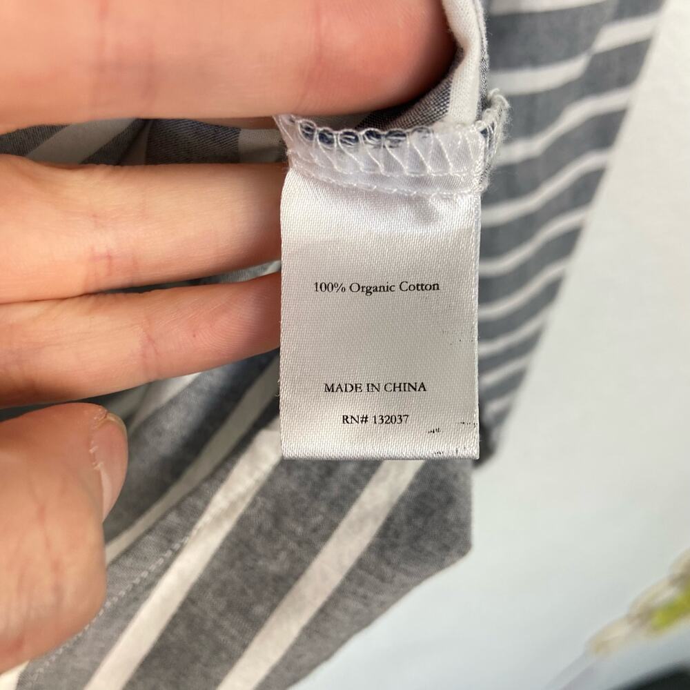 Arbor collective grey and white striped button down shirt large - Picture 4 of 5